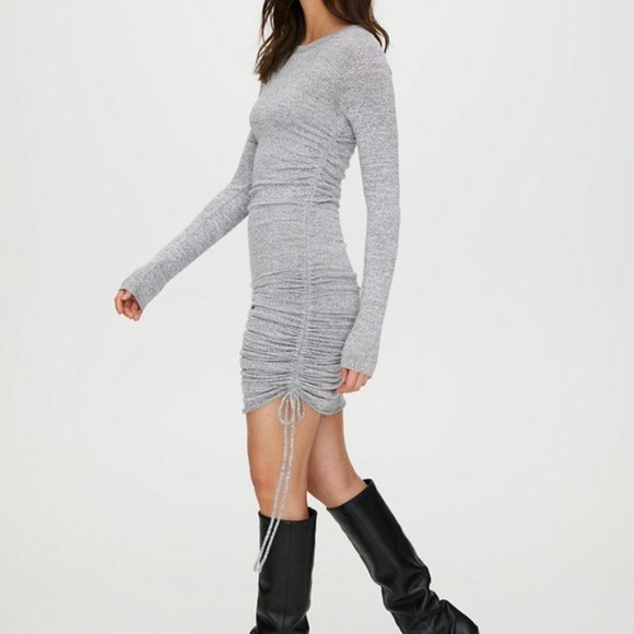 Wilfred Free Aritzia Savita grey long sleeve dress XS - Picture 4 of 10